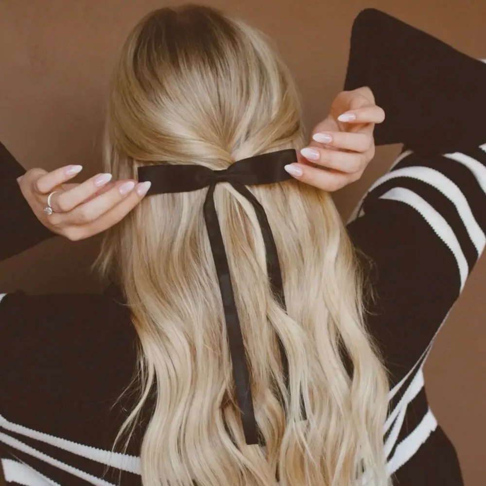 Satin Ribbon Long Bow Clip (3104)